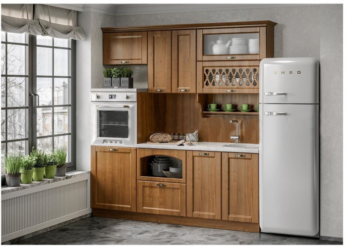 Кухня МДФ 2000 Милано Компоновка №3 (Шарли пинк)