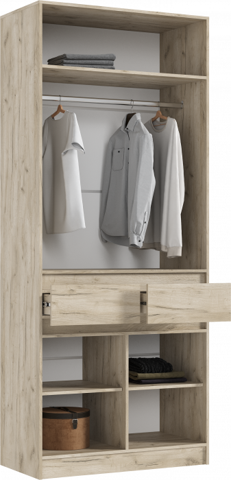 Роджина Шкаф 2-х створчатый, Крафт серый/Кашемир