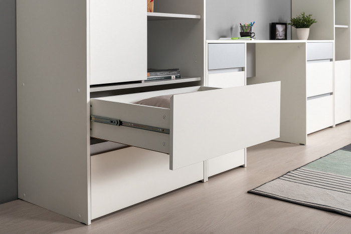 Торонто 13.333 Шкаф для одежды, цвет белый шагрень/стальной серый, ШхГхВ 80х53х195,7 см., универсальная сборка