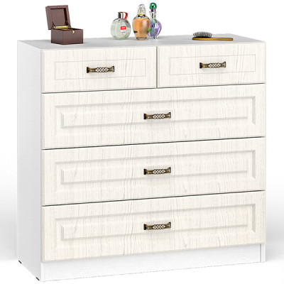 Ливерпуль Комод 10.103, цвет ясень ваниль/белый, ШхГхВ 100,1х41,3х95,3 см.