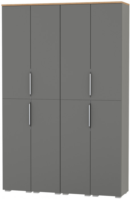 Октава Набор шкафов 45, цвет серый графит/дуб крафт золотой/фасады МДФ серый графит, ШхГхВ 128,8х35,3х197,6 см., универсальная сборка