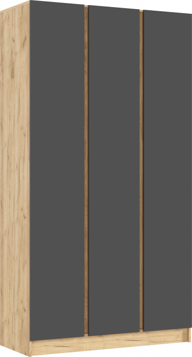 Келвин Шкаф 3-х створчатый (1200) (Графит, Дуб Крафт)