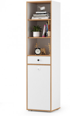 Вуди 13.146 Стеллаж, белый премиум/дуб крафт золотой