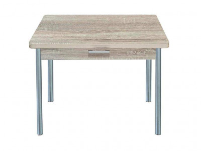 Симпл стол обеденный раскладной с ящиком / Дуб сонома/металлик
