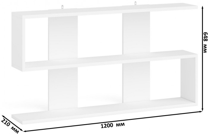 Мори компьютерный стол МС-16 правый + Стеллаж МСТ600.3 + Полка 1200, белый