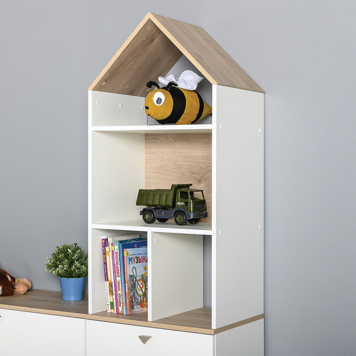 Эйп 13.14 Стеллаж + 13.14 Стеллаж, цвет белый/дуб белый, ШхГхВ 106х41,5х183,8 см., универсальная сборка