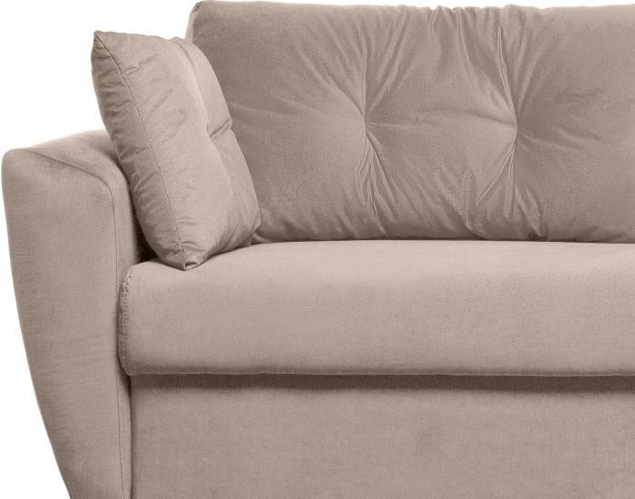 Диван еврокнижка Амстердам 160 ЛЮКС 05 ВЕЛЮР БЕЖЕВЫЙ