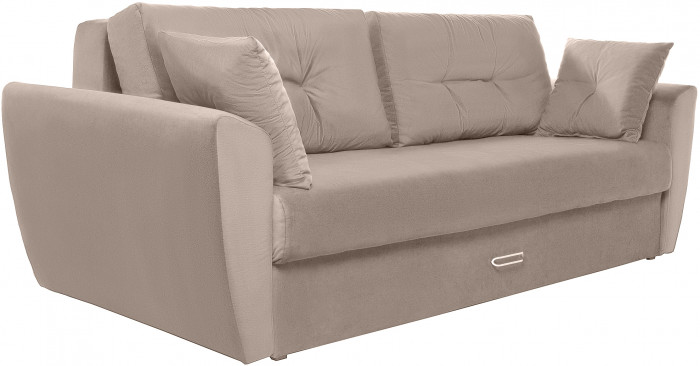 Диван еврокнижка Амстердам 160 ЛЮКС 05 ВЕЛЮР БЕЖЕВЫЙ