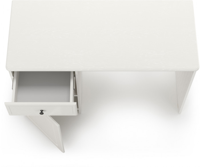 КР100 Роуз 12.148 Стол письменный, цвет ЛДСП белый(тиснение Поры дерева)/МДФ ясень ваниль, ШхГхВ 119х51,7х76,3 см., универсальная сборка
