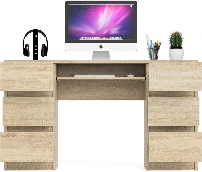 Мори Стол компьютерный МС-2, цвет дуб сонома, ШхГхВ 135,4х50х76,6 см.