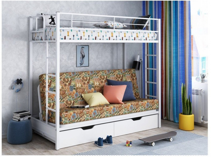 Двухъярусная кровать Мадлен ЯЯ (Черный)