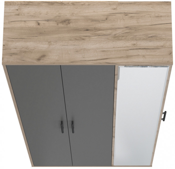 Прихожая 2-3421дкт/граф Домино-мини, дуб крафт табачный/графит