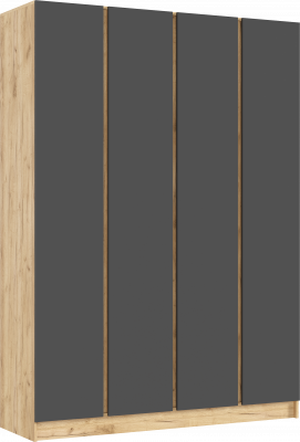 Келвин Шкаф 4-х створчатый (1600) (Графит, Дуб Крафт)