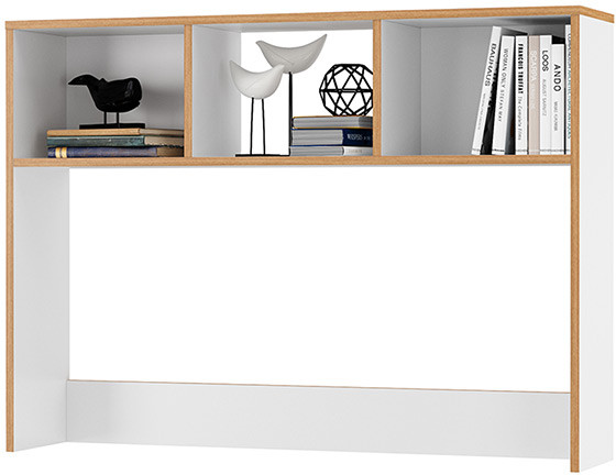 Вуди 13.161 Надстройка на стол, цвет белый премиум/дуб крафт золотой, ШхГхВ 110х24,3х80,3 см.