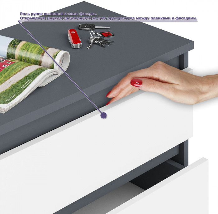 Мори компьютерный стол МС-16 правый + Шкаф МШ1200.1, графит/белый