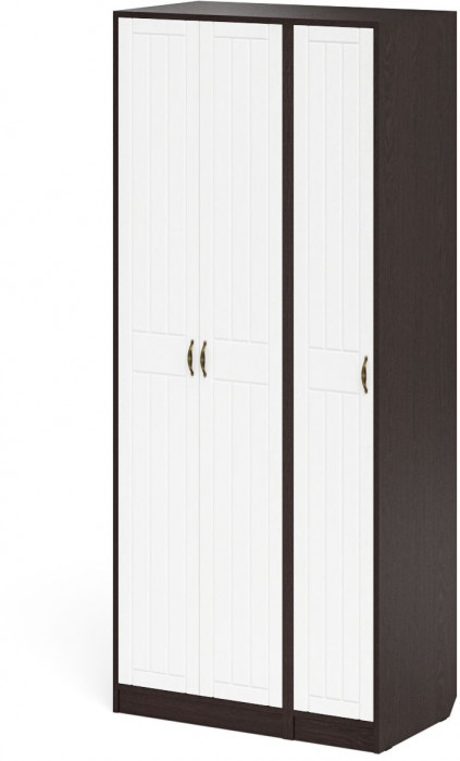 Прихожая П-6-500 Шкаф + Пенал, цвет венге/фасады МДФ белое дерево фрезеровка прованс, ШхГхВ 90х50х210 см., универсальная сборка