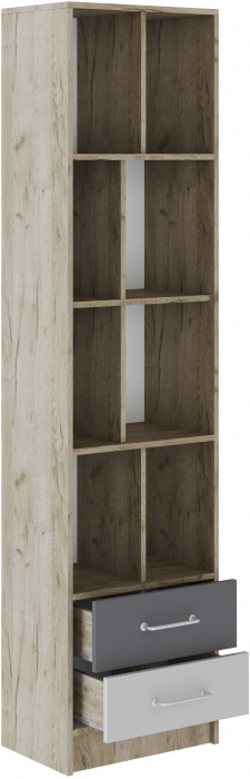 Шкаф-пенал Колибри-Лофт, Дуб крафт серый/Графит серый