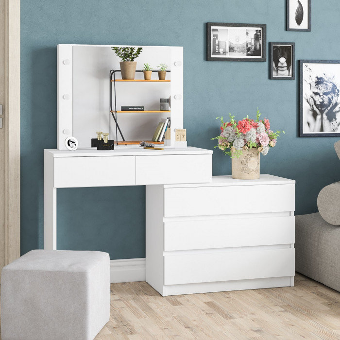 Стол косметический с подсветкой 110, белый