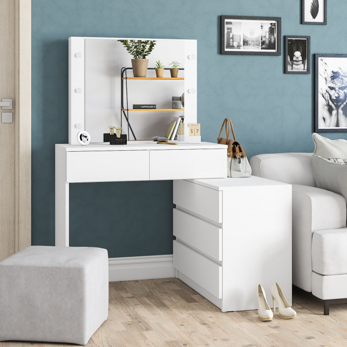 Стол косметический с подсветкой 110, белый