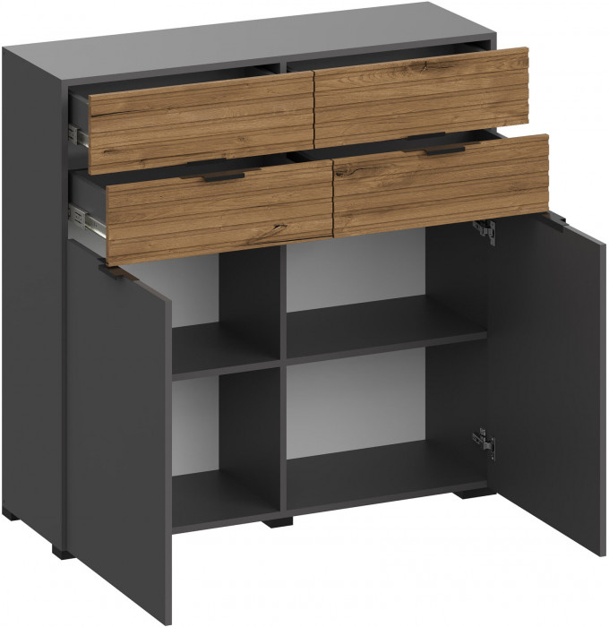 Многофункциональная тумба Ома ТБ-3613, Графит/Дуб Тортуга