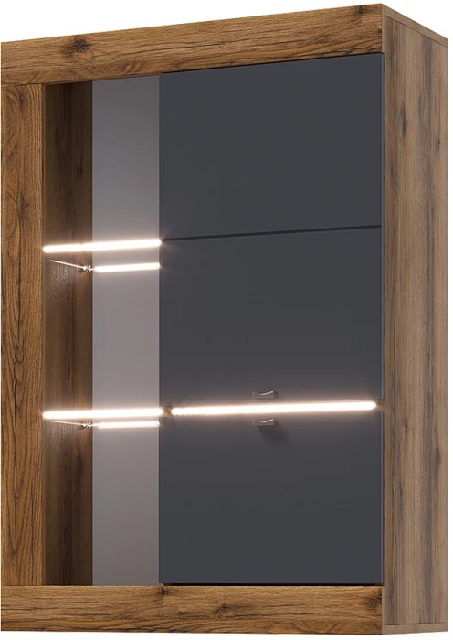 Прага Витрина универсальная ЛДСП Дуб Делано/Графит