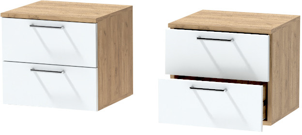 Тумба-6 прикроватная подвесная "Иннэс-7", Крафт золотой/Белый