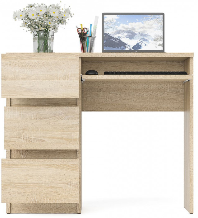 Мори компьютерный стол МС-6 левый, дуб сонома