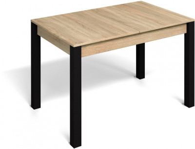 Стол раздвижной с вставкой Милан-3 Дуб Сонома / Черный