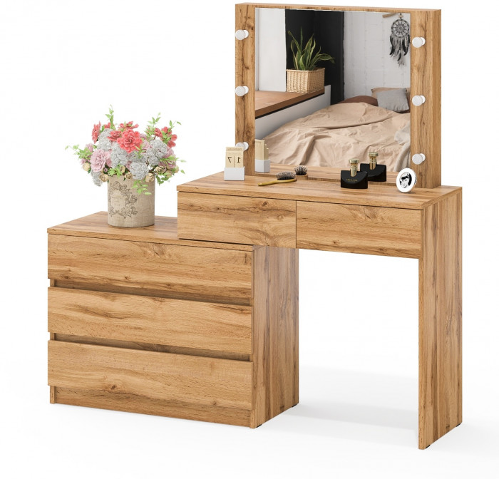 Стол косметический с подсветкой 110, дуб вотан