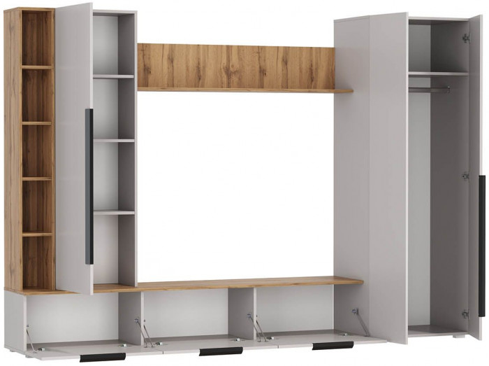 Шкаф многоцелевого назначения 63.02 Аккорд Дуб золотой / Кашемир