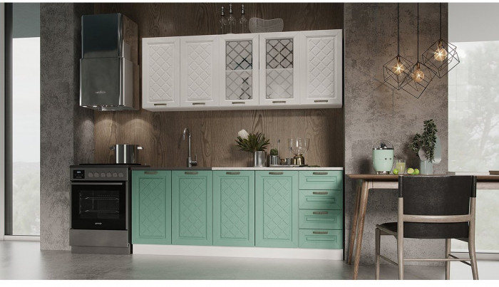 Кухня МДФ Агава 2000, антрацит