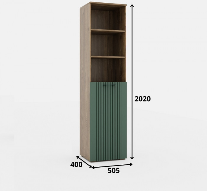 Модульная гостиная "Монреаль" - Дуб канзас/Зеленый матовый