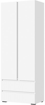 Хелен ШК 01 Шкаф 2х створчатый(0,800х2,100х0,460) МДФ белый супермат, белый/белый