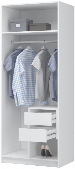 Лион ШК-01 Шкаф 2-х створчатый (800х2000х550) Белый/Белый