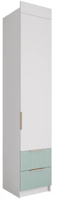 МС Лавис Шкаф ШД 450.1 + ручка-скоба 3 шт., Белый/Белый софт/Зеленый софт
