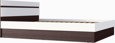 Ким Кровать 160 (Венге / Белый глянец)