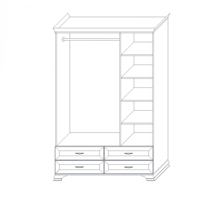 Шкаф 3-х дверный (корпус) Сиена