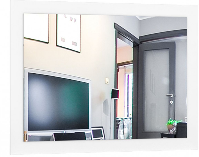 Муссон Кровать 11.28 + под. ортопед + 16.03 + 13.97 + Зеркало СВК + Тумба ТВ 13.276, белый/чёрный/дуб эндгрейн элегантный/кожзам белый, 1600х2000, б/м