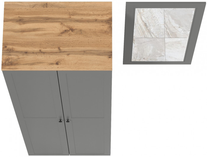 Остин Прихожая 07, цвет серый графит/дуб крафт золотой, ШхГхВ 139,5х54,3х229,6 см., универсальная сборка