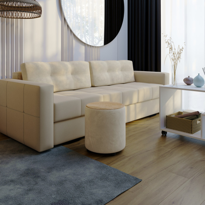 Пуф Пай, бежевый/мдф дуб канадский