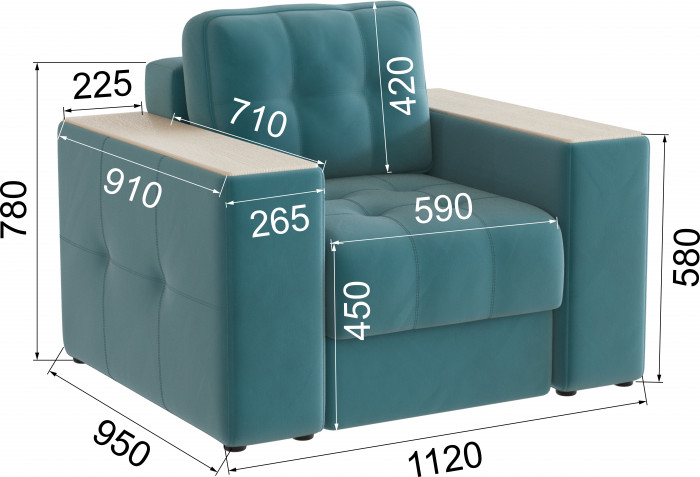 Кресло Виконт, Бирюза