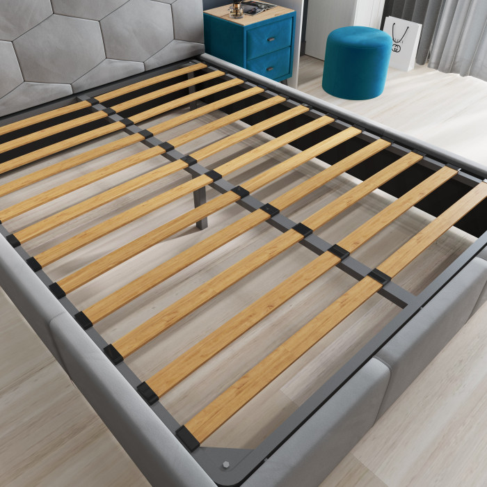 Манука Кровать интерьерная 900 светло-голубой, ортопед