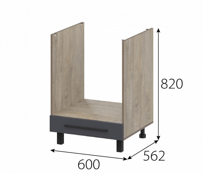 КГ Этна Стол под плиту 6Д1Я Софт Графит