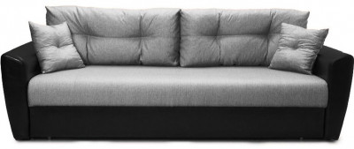 Диван-кровать Амстердам, 150х195, раскладной, еврокнижка, независимый пружинный блок, рогожка/экокожа, серый