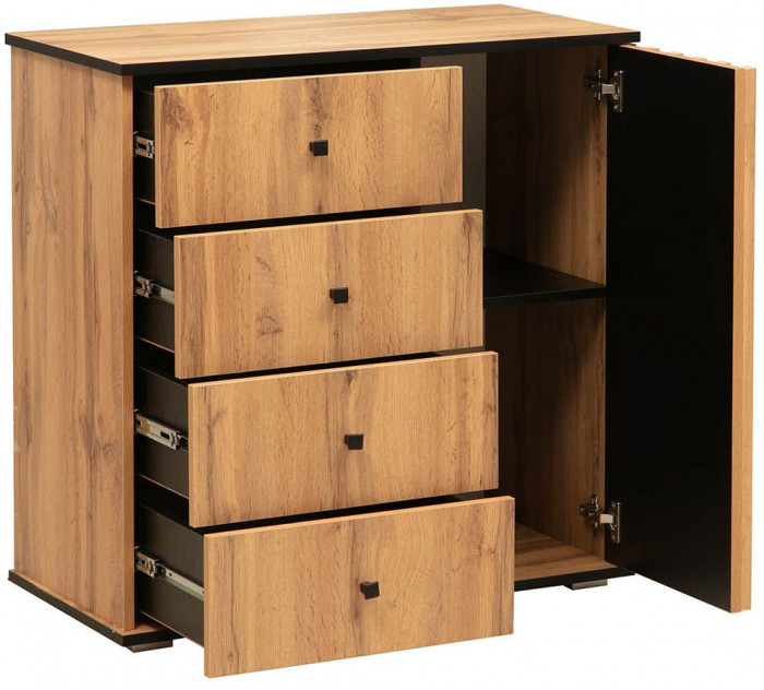 Модульная гостиная Либерти 2 (опора h20) Дуб вотан/Черный