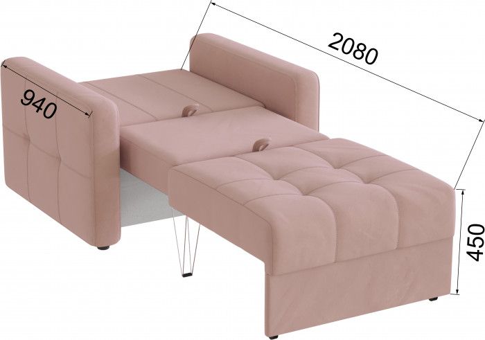 Кресло-кровать Брэй, Пыльная роза