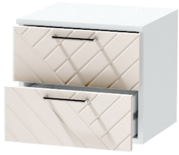 Тумба-6 прикроватная подвесная "Иннэс-7", Белый/Тирамису матовый