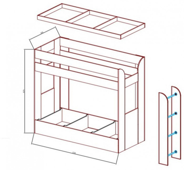 Карамель 75 кровать-диван Ясень Анкор Светлый / Бодега Темный / Ткань Ромб