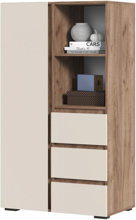 Хелен ШК 03 Шкаф (0,802х1,414х0,460) кашемир/дуб крафт табачный