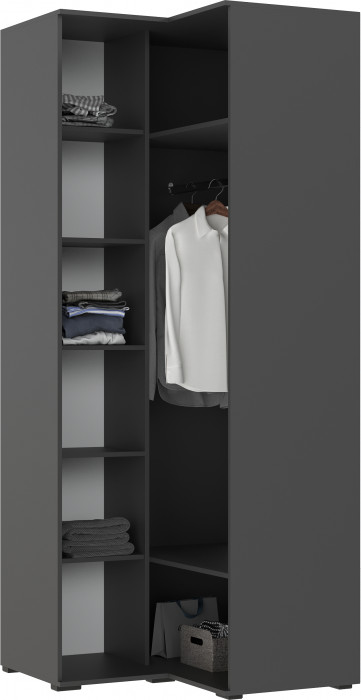 Норд Шкаф угловой, Графит/Изумрудный